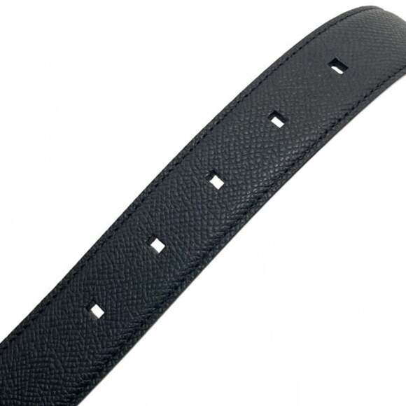 BVLGARI Ellipse Men's Leather Belt, Black, Size 110cm, NN-16404